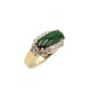 Burmese Jade & Diamonds 14K yellow gold ring 