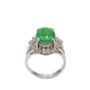 Burmese Jade and Diamonds Platinum ring 