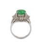 Burmese Jade and Diamonds Platinum ring 