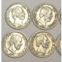 10x Netherlands 5 Cents silver coins 6x1850 1x1855 3x1869 10-coins 