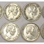 10x Netherlands 5 Cents silver coins 6x1850 1x1855 3x1869 10-coins 