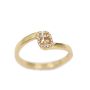 GUCCI GG Running 18k Yellow Gold Diamonds Stacking Ring