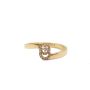 GUCCI GG Running 18k Yellow Gold Diamonds Stacking Ring