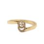 GUCCI GG Running 18k Yellow Gold Diamonds Stacking Ring