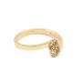 GUCCI GG Running 18k Yellow Gold Diamonds Stacking Ring
