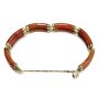 14K Yellow Gold Orange Brown Jade Bracelet 12 Bars Appraisal $2,800