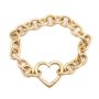 Tiffany & Co. 18K Yellow Gold Chain Link Heart Bracelet 