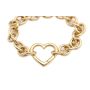 Tiffany & Co. 18K Yellow Gold Chain Link Heart Bracelet 