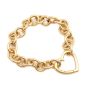 Tiffany & Co. 18K Yellow Gold Chain Link Heart Bracelet 