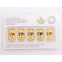 5x 2018 Canada 1/10 oz .9999 pure Gold Bars $25 Dollar In Assay Card 