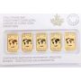 5x 2018 Canada 1/10 oz .9999 pure Gold Bars $25 Dollar In Assay Card 