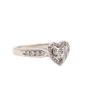 14K White Gold Heart Diamond Ring 0.68ctw Princess Cut SI2 H-I Vintage Appraised $2,600