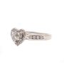 14K White Gold Heart Diamond Ring 0.68ctw Princess Cut SI2 H-I Vintage Appraised $2,600