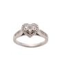 14K White Gold Heart Diamond Ring 0.68ctw Princess Cut SI2 H-I Vintage Appraised $2,600