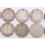 1911 12 14 16 17 18 19 20 29 & 1931 Canada 50 cents 10-coins G to F