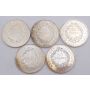 5x France 50 Franc silver coins 2x1974 2x1976 1x1978