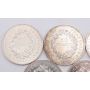 5x France 50 Franc silver coins 2x1974 2x1976 1x1978