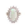 14K white gold Ladies 2.15 Carat White Opal and Diamond ring 
