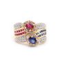 14K yg ring 0.75ct Rubies 0.70ct Sapphires 0.48ct Diamonds 