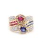 14K yg ring 0.75ct Rubies 0.70ct Sapphires 0.48ct Diamonds 
