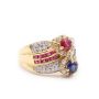 14K yg ring 0.75ct Rubies 0.70ct Sapphires 0.48ct Diamonds 