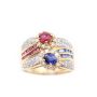 14K yg ring 0.75ct Rubies 0.70ct Sapphires 0.48ct Diamonds 