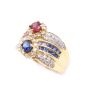 14K yg ring 0.75ct Rubies 0.70ct Sapphires 0.48ct Diamonds 