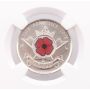 2008 Canada 25 cent Poppy NGC MS66 Colorized 