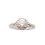1.00ct GIA SI2 J center Diamond Birks Halo setting 18K wg 2 ring set Size-6.5