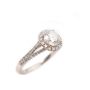 1.00ct GIA SI2 J center Diamond Birks Halo setting 18K wg 2 ring set Size-6.5