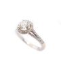 1.00ct GIA SI2 J center Diamond Birks Halo setting 18K wg 2 ring set Size-6.5