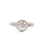 1.00ct GIA SI2 J center Diamond Birks Halo setting 18K wg 2 ring set Size-6.5