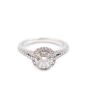 1.00ct GIA SI2 J center Diamond Birks Halo setting 18K wg 2 ring set Size-6.5