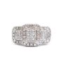 1.45ct Diamond ring tcw 54-diamonds Princess & RBC 14K wg 