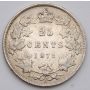 1872H Canada 25 cents Large 2  F/VF