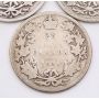 1902H 1903 1904 Canada 25 cents King Edward VII 3-coins AG-G