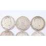 6x 1910 Canada 25 cents Edward VII 6-coins GOOD or better