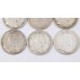 6x 1910 Canada 25 cents Edward VII 6-coins GOOD or better