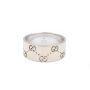 Gucci Icon Wide Band 750 18K White Gold, Size: 25 IT / 11 US Ring 
