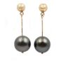 Tahitian Black Pearl Earrings 11.60mm + 11.80mm 18K yg with appraisal $2600.00