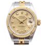Rolex Oyster Perpetual Datejust 69173 Diamond Dial 18K Stainless Ladies Watch 