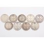 9X Canada 5 cents 1911 12 13 14 16 17 18 19 1920 9-coins VG or better