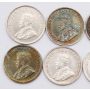 Canada 5 cents silver coins complete date set 1911 to 1920 10-coins VF+ to EF