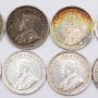 Canada 5 cents silver coins complete date set 1911 to 1920 10-coins VF+ to EF