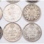 12X 1906 Canada 5 cents silver coins 12-coins GOOD to FINE