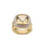 David Yurman 18K Yellow Gold Albion Champagne Citrine Diamond Cocktail Ring