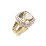 David Yurman 18K Yellow Gold Albion Champagne Citrine Diamond Cocktail Ring