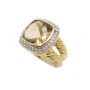 David Yurman 18K Yellow Gold Albion Champagne Citrine Diamond Cocktail Ring