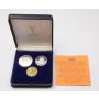 1980 Netherlands 2-proof coins 2.5 and 1 Gulden and medallion Case and Cert