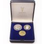 1980 Netherlands 2-proof coins 2.5 and 1 Gulden and medallion Case and Cert